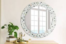 Natural Stone, White, Round Mirror Frame, Wedding Gift, Decorative Wall, Bathroom