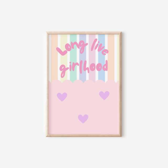 Pastel Girlhood Quote Art Print, Playroom Decor - image 1
