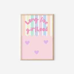Pastel Girlhood Quote Art Print, Playroom Decor - thumbnail 1