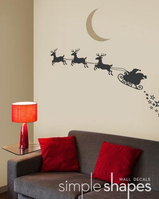 New Year's Sale - Santa & Reindeer Holiday Vinyl Wall Decal Sticker - image 1