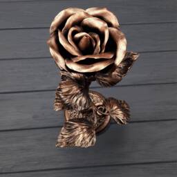 Rose Forged Metal Sculpture 6Th Wedding Gift Blacksmith Rose Steel Forged Iron Anniversary Roses Iron - thumbnail 3