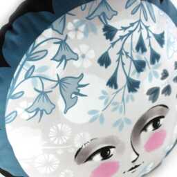 Moon Cushion - Moon Girl Velvet Pillow Teal Blue - thumbnail 4