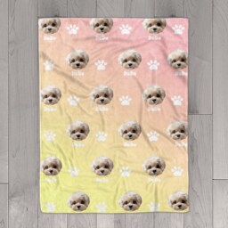 Personalized Pet Head Face Blanket, Picture Blanket With Name, Memorial Dog Photo Blanket Cat Gift - thumbnail 3