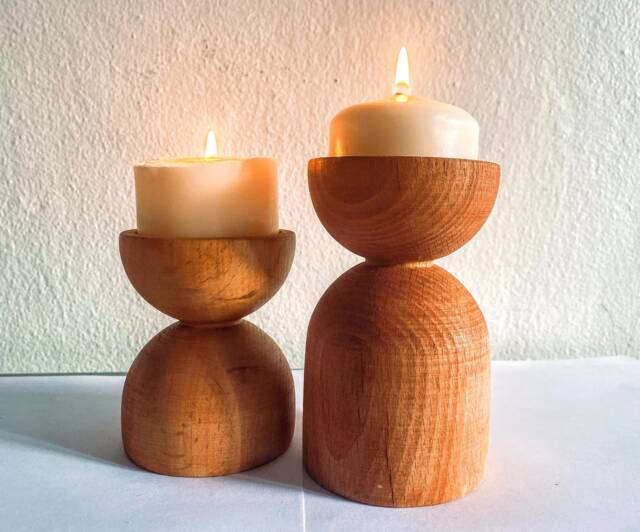 Handmade Candle Holder Set, Candlestick Holder, Wedding Decor, Engagement Ornament, Home Christmas Gift, New First House Gift - image 1