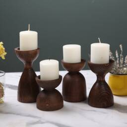 Handmade Candle Holder Set, Candlestick Holder, Wedding Decor, Engagement Ornament, Home Christmas Gift, New First House Gift - thumbnail 2