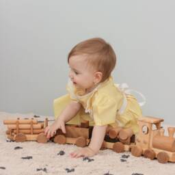 Wooden Train Set Toy For 2 3 Year Old, Locomotive With Carriages, Montessori Waldorf Toddler Toys, Boys Girls Birthday Gift, Push Car - thumbnail 2