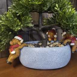 Christmas Highland Cow Pot Hangers - Cute Holiday Decorations For Planters, Festive Accessories, Farmhouse D??cor - thumbnail 2