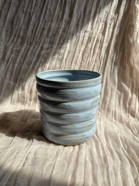 Blue Bubble Ceramic Planter, Handmade Glazed Pot, Blue Plant Large Vessel, Unique British Gift, Handcrafted Pots - image 1