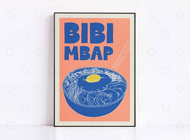 Bibimbap Vintage Food Poster Retro Kitchen Art Print - image 1
