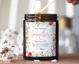 Godmother Mothers Day Gift, Personalised Candle, Custom Candle Gift For Godmother, Mother's Soy Candles - thumbnail 1