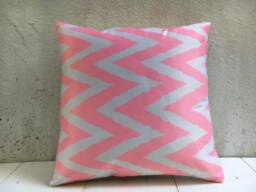Pink Ikat Pillow Cover, Handwoven Accent Cushion - 16x16 - thumbnail 1