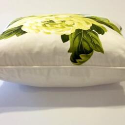 Designers Guild Peony Pillow Cover, Chartreuse Floral Cushion, Cotton & Silk - thumbnail 4