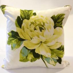 Designers Guild Peony Pillow Cover, Chartreuse Floral Cushion, Cotton & Silk - thumbnail 2