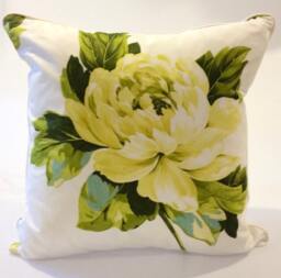 Designers Guild Peony Pillow Cover, Chartreuse Floral Cushion, Cotton & Silk - thumbnail 1