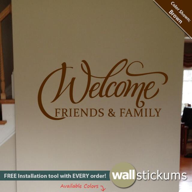 Welcome Friends & Family Wall Decal Entryway Vinyl Lettering - image 1