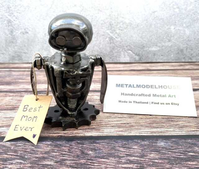 Eva Scrap Metal Sculpture, Eco-Friendly Recycled Art, Unique Valentine Gift For Him - image 1