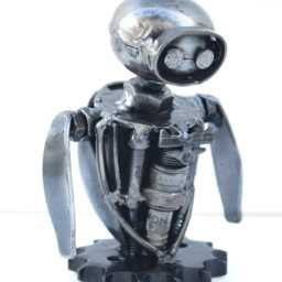 Eva Scrap Metal Sculpture, Eco-Friendly Recycled Art, Unique Valentine Gift For Him - thumbnail 4