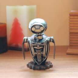 Eva Scrap Metal Sculpture, Eco-Friendly Recycled Art, Unique Valentine Gift For Him - thumbnail 2