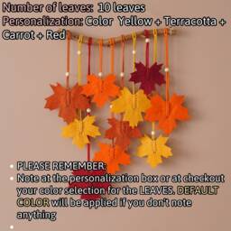 Macrame Leaf Art, Autumn Decor, Fall Leaf, Modern Wall Tapestry, Bedroom Driftwood Thanksgiving Sign, Macrame Maple L28 - thumbnail 3