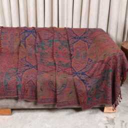 Luxury Boiled Pure Merino Wool Reversible Sofa Or Bed Throws For Ultimate Comfort & Style - Classic Indian Paisley in Multicolour - thumbnail 3