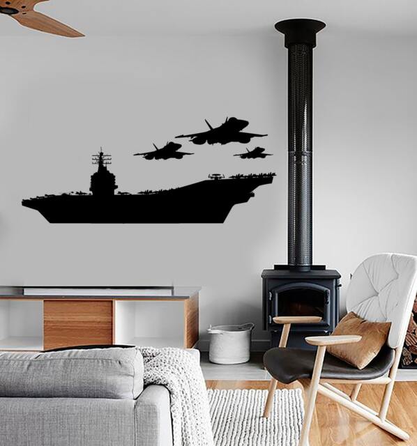 Wall Vinyl Decal Aircraft Airplane Jets Navy Marine Military Mural Sticker 1669Dz - image 1