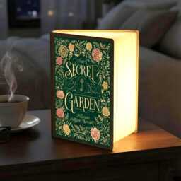 The Secret Garden Book Lamp, Enchanted Floral Folding Led Light, Frances Hodgson Burnett Reading Key Night Light - thumbnail 1