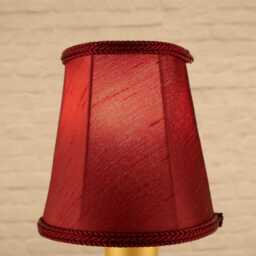 Burgundy Empire Chandelier Shade, Faux Silk Candle Clip Lampshade, Wall Light Handmade - thumbnail 3