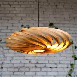 Large Hanging Lamp Made Of Oak Wood. Handmade Wooden From Cologne Studio