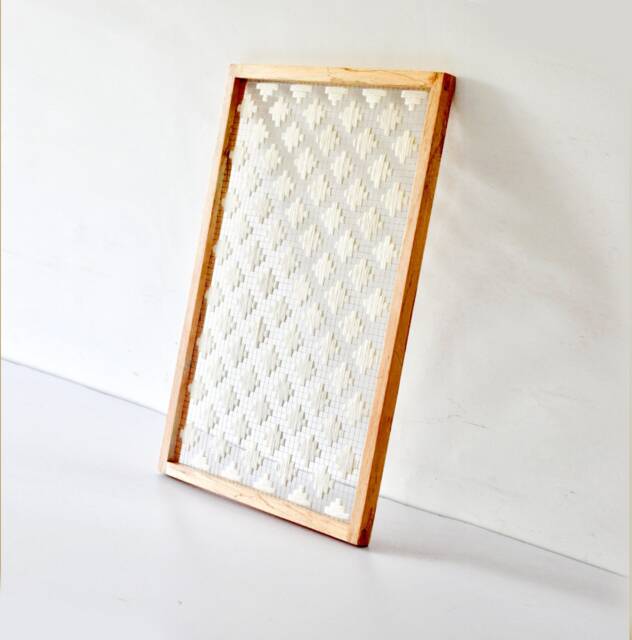 Minimal Cream White Woven Wall Hanging - Framed Fiber Art - image 1