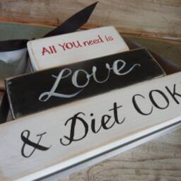 All You Need Is Love & Diet Coke A Cat Dog Grandma Wooden Blocks, The Perfect Personalised Gift For Someone Special - thumbnail 2