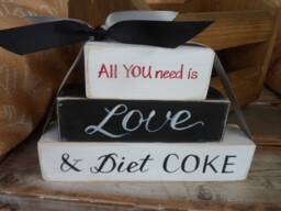 All You Need Is Love & Diet Coke A Cat Dog Grandma Wooden Blocks, The Perfect Personalised Gift For Someone Special - thumbnail 1