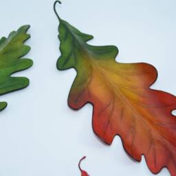Autumn Decor Leather Oak Leaf Wall Hanging - thumbnail 2