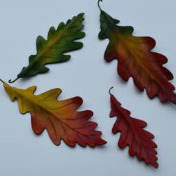 Autumn Decor Leather Oak Leaf Wall Hanging - thumbnail 3