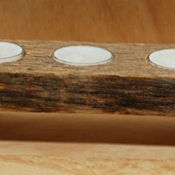 Rustic Tea Light Candle Holder Made With Authentic Reclaimed Wood - thumbnail 2