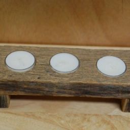 Rustic Tea Light Candle Holder Made With Authentic Reclaimed Wood - thumbnail 3