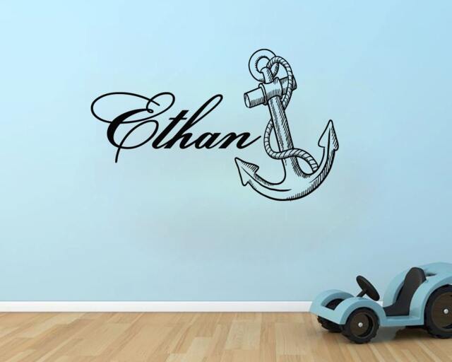 Wall Decal Name Personalized Custom Decals Anchor Vinyl Sticker Art Home Decor Mural Baby Nursery Ms438 - image 1