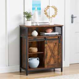 Industrial Sideboard Sliding Barn Door Storage Cabinet With Adjustable Shelf - thumbnail 2