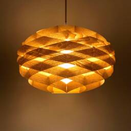 Handmade Oval Woven Pendant Light-Chinese Ash-Ceiling Light-Pendant Light-Chandelier-Light Fixture-Wood Light-Lighting-Rustic Light - thumbnail 1