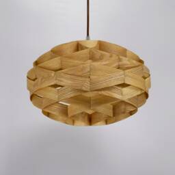 Handmade Oval Woven Pendant Light-Chinese Ash-Ceiling Light-Pendant Light-Chandelier-Light Fixture-Wood Light-Lighting-Rustic Light - thumbnail 2