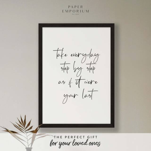 step By - Home D??cor Wall Print, Bathroom Living Room Kitchen Motivational Print For - image 1