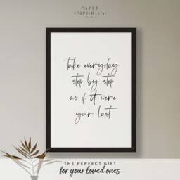 step By - Home D??cor Wall Print, Bathroom Living Room Kitchen Motivational Print For - thumbnail 1