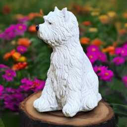 Fantasy Dog Statue Concrete Yorkshire Terrier Sculpture Outdoor Pet Ornament Handmade Westie Art Garden Andd Home Figurine Lover Gift - thumbnail 1