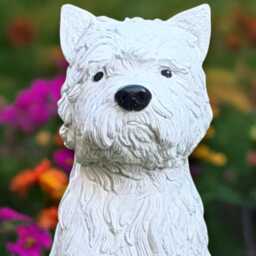 Fantasy Dog Statue Concrete Yorkshire Terrier Sculpture Outdoor Pet Ornament Handmade Westie Art Garden Andd Home Figurine Lover Gift - thumbnail 3