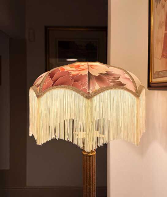 Japanese Kimono Silk Lampshade Blush Stillness Pendant Or Table Lamp Shade - image 1