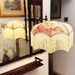 Japanese Kimono Silk Lampshade Blush Stillness Pendant Or Table Lamp Shade - thumbnail 4