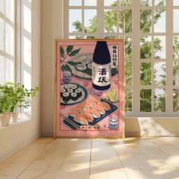 Japanese Sushi Poster, Modern Minimalist Wall Art Print, Asian Kitchen Decor, Food Artwork, Contemporary Restaurant Design - thumbnail 3