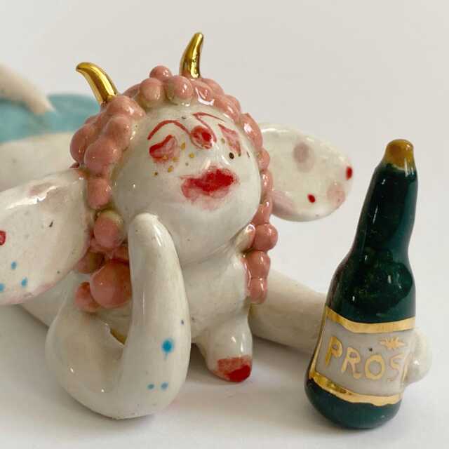 Decorative Female Figurine, Spiritual Gift For Feminist, Lesbian Wedding Gift, Deities & Demigods, Folklore Decor, Devil Girl - image 1