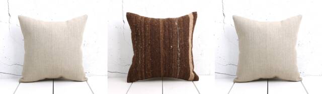 Set Of 3 Pcs, Kilim & Linen Pillow Cover, Vintage Pillow, 17.91 - image 1