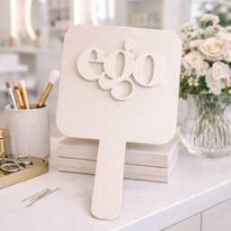 Personalised Handheld Salon Mirror - 3D Acrylic Business Name - thumbnail 2