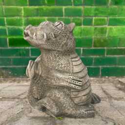 Concrete Garden Dragon Statue Stone Fantasy Sculpture Outdoor Yard Ornament Cement Mythical Figure Front Door Decor Dragon Lover Gift - thumbnail 3